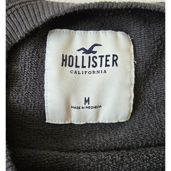 Hollister Cropped Sweatshirt Womens MEDIUM Pullover Long Sleeve Wild & Free - Picture 4 of 9